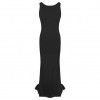 Sexy Women Maxi Dress Bare Back Asymmetric Hem Crew Neck Sleeveless Prom Evening Party Gown Black/White/Red