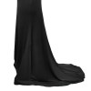 Sexy Women Maxi Dress Bare Back Asymmetric Hem Crew Neck Sleeveless Prom Evening Party Gown Black/White/Red