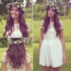 New Fashion Women Mini Dress Crochet Floral Lace Open Back Candy Color Chiffon Skater Dress