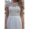 New Fashion Women Mini Dress Crochet Floral Lace Open Back Candy Color Chiffon Skater Dress