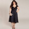 Women Plus Size Dress Floral Lace Sweetheart V Neck Cap Sleeve Midi Elegant Evening Party Wear