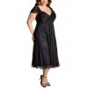 Women Plus Size Dress Floral Lace Sweetheart V Neck Cap Sleeve Midi Elegant Evening Party Wear