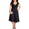 Women Plus Size Dress Floral Lace Sweetheart V Neck Cap Sleeve Midi Elegant Evening Party Wear