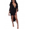 New Sexy Women Mini Wiggle Bodycon Cape Dress Batwing Sleeve Deep V Neck Clubwear Party Dress