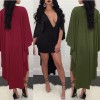 New Sexy Women Mini Wiggle Bodycon Cape Dress Batwing Sleeve Deep V Neck Clubwear Party Dress