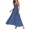 Sexy Women Maxi Dress Dot Print High Split Spaghetti Strap Deep V Neck Sundress Beach Long Dress Red