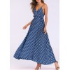 Sexy Women Maxi Dress Dot Print High Split Spaghetti Strap Deep V Neck Sundress Beach Long Dress Red