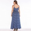 Sexy Women Maxi Dress Dot Print High Split Spaghetti Strap Deep V Neck Sundress Beach Long Dress Red