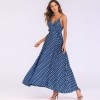 Sexy Women Maxi Dress Dot Print High Split Spaghetti Strap Deep V Neck Sundress Beach Long Dress Red