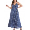 Sexy Women Maxi Dress Dot Print High Split Spaghetti Strap Deep V Neck Sundress Beach Long Dress Red