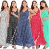 Sexy Women Maxi Dress Dot Print High Split Spaghetti Strap Deep V Neck Sundress Beach Long Dress Red