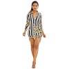 New Fashion Women Shirt Dress Striped Print Three Quarter Sleeve Button Vintage Mini Dress Blue/Yellow