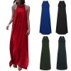 Women Sleeveless Maxi Dress Crocheted Lace Hollow Out Spaghetti Shoulder Straps Slit Side Holiday Boho Casual Long Dress