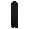 Women Casual Long Dress Oversized Deep V-Neck Sleeveless Cross Pockets Party Maxi Dress