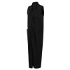 Women Casual Long Dress Oversized Deep V-Neck Sleeveless Cross Pockets Party Maxi Dress