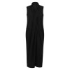 Women Casual Long Dress Oversized Deep V-Neck Sleeveless Cross Pockets Party Maxi Dress