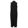 Women Casual Long Dress Oversized Deep V-Neck Sleeveless Cross Pockets Party Maxi Dress