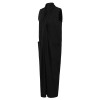 Women Casual Long Dress Oversized Deep V-Neck Sleeveless Cross Pockets Party Maxi Dress