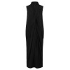 Women Casual Long Dress Oversized Deep V-Neck Sleeveless Cross Pockets Party Maxi Dress