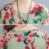 Women Dress Floral Print Multi Color O-Neck Long Sleeve Vintage Casual Loose Beach Holiday