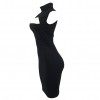 Sexy Hot Women Midi Tank Dress Solid Cut Out Front High Cowl Neck Sleeveless Bandage Bodycon Nightclub One-Piece