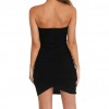 Sexy Women Off Shoulder Sleeveless Mini Bodycon Dress Slash Neck Strapless Basic Party Slim Dress Black/White