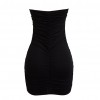 Sexy Women Off Shoulder Sleeveless Mini Bodycon Dress Slash Neck Strapless Basic Party Slim Dress Black/White