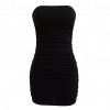 Sexy Women Off Shoulder Sleeveless Mini Bodycon Dress Slash Neck Strapless Basic Party Slim Dress Black/White