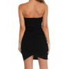 Sexy Women Off Shoulder Sleeveless Mini Bodycon Dress Slash Neck Strapless Basic Party Slim Dress Black/White