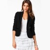 New Stylish Women Ladies Casual Suit Long Sleeve Button Jacket Short Slim Blazer Coat Black