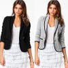 New Stylish Women Ladies Casual Suit Long Sleeve Button Jacket Short Slim Blazer Coat Black