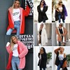 Fashion Women Hooded Coat Cashmere Fleece Open Front Thick Warm Cardigan Jacket Outerwear Overcoat