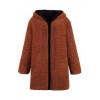 Fashion Women Hooded Coat Cashmere Fleece Open Front Thick Warm Cardigan Jacket Outerwear Overcoat