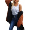 Fashion Women Hooded Coat Cashmere Fleece Open Front Thick Warm Cardigan Jacket Outerwear Overcoat