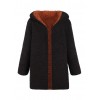 Fashion Women Hooded Coat Cashmere Fleece Open Front Thick Warm Cardigan Jacket Outerwear Overcoat