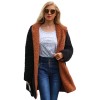 Fashion Women Hooded Coat Cashmere Fleece Open Front Thick Warm Cardigan Jacket Outerwear Overcoat