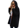 Fashion Women Hooded Coat Cashmere Fleece Open Front Thick Warm Cardigan Jacket Outerwear Overcoat