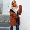 Fashion Women Hooded Coat Cashmere Fleece Open Front Thick Warm Cardigan Jacket Outerwear Overcoat