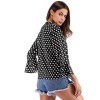 New Sexy Women Blouse Polka Dot Deep V Neck Flare Long Sleeve Bandage Short Style Casual Crop Top