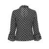 New Sexy Women Blouse Polka Dot Deep V Neck Flare Long Sleeve Bandage Short Style Casual Crop Top