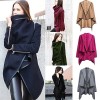 New Fashion Women Asymmetric Coat Thin Jacket Temperament Overcoat Loose Long Outerwear