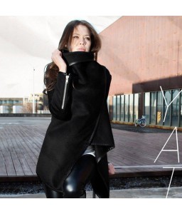 New Fashion Women Asymmetric Coat Thin Jacket Temperament Overcoat Loose Long Outerwear