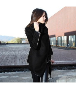 New Fashion Women Asymmetric Coat Thin Jacket Temperament Overcoat Loose Long Outerwear