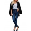 Women Faux Fur Coat Fluffy Solid Turn Down Collar Long Sleeve Zipper Pockets Casual Outerwear Jacekt