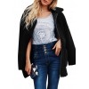 Women Faux Fur Coat Fluffy Solid Turn Down Collar Long Sleeve Zipper Pockets Casual Outerwear Jacekt