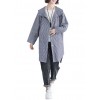 Striped Hooded Jacket Front Buttons Long Sleeve Asymmetric Hem Spring Loose Coat Outerwear