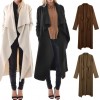 Fashion Women Outerwear Drape Waterfall Open Front Long Length Cardigan Coat