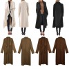 Fashion Women Outerwear Drape Waterfall Open Front Long Length Cardigan Coat