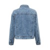 New Fashion Women Denim Jackets Beads Button Long Sleeve Slim Streetwear Jeans Coat Sprint Outfit Blue