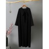 Women Vintage Long Hooded Cape Stole Solid Color Pockets Windbreaker Cape Cloak Coat Outwear Overcoat